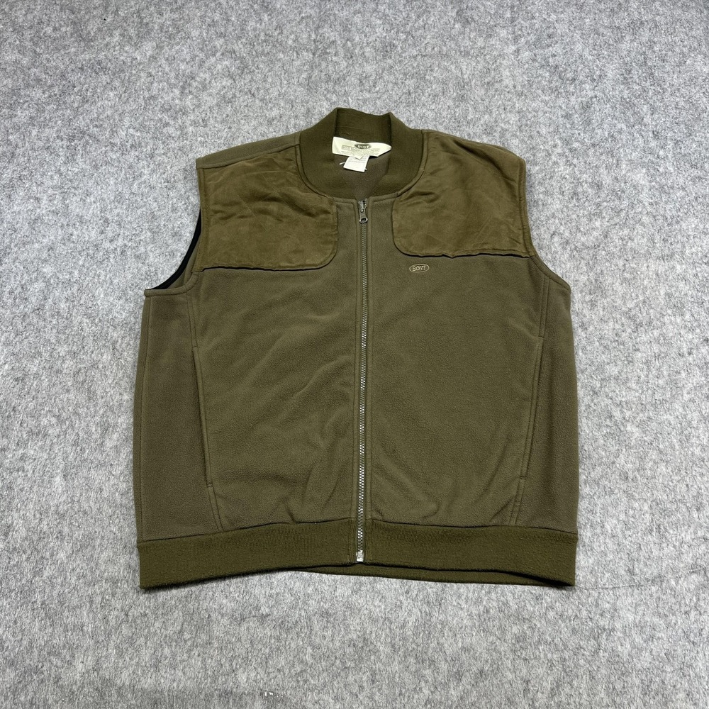 Boyt Harness Company Vest Mens‎ L Green Fleece Quilted Full Zip Hunting Pockets